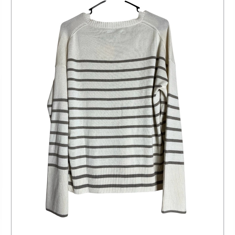 NWT La Ligne New York Antoine Silk Cashmere Striped V-Neck Sweater Size M - Picture 3 of 5